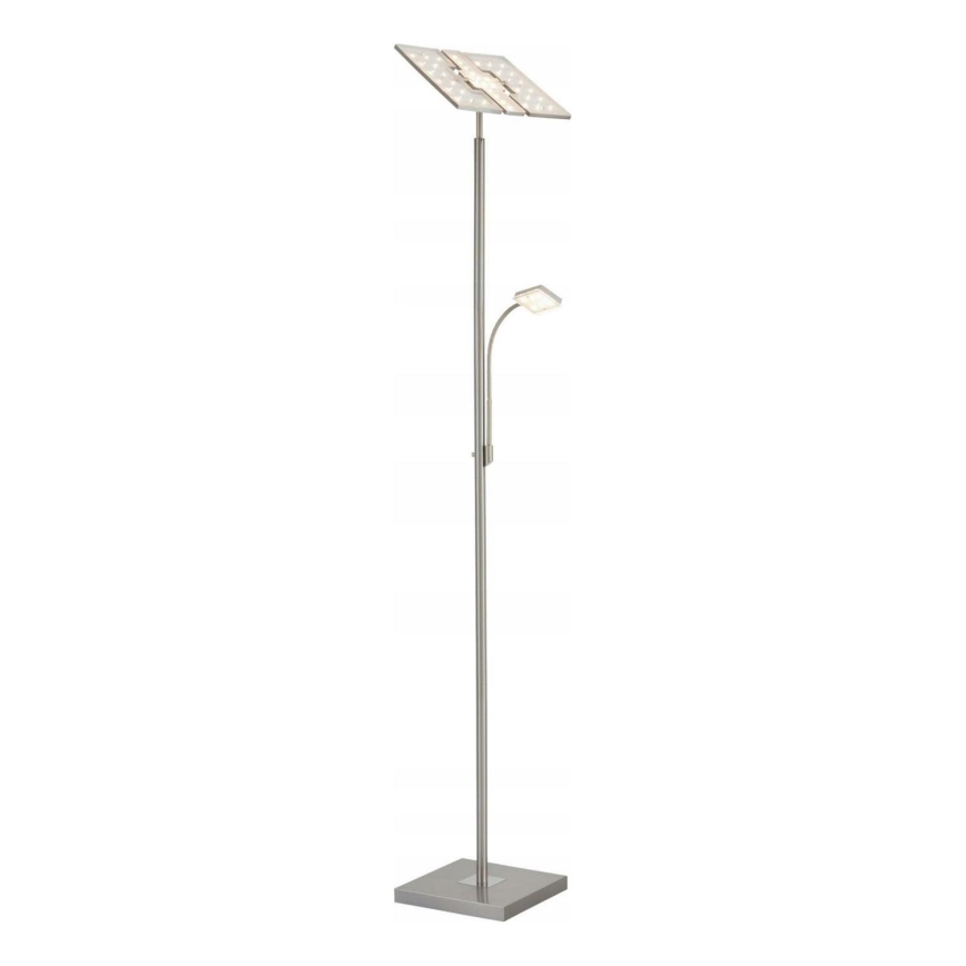Briloner 1328-022 - Ρυθμιζόμενο επιδαπέδιο φωτιστικό LED/21W/230V + LED/3,5W ματ χρώμιο