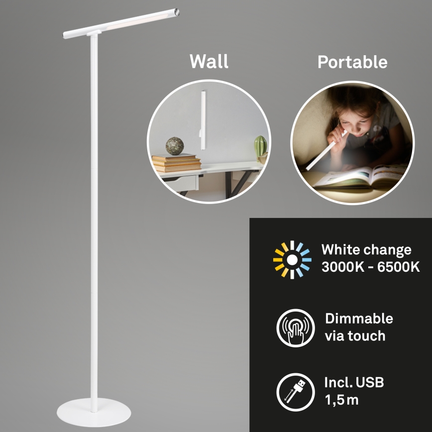 Briloner 1384-016 - LED Dimming αφής επιδαπέδιο φωτιστικό 2σε1 EVERYWHERE LED/2,3W/5V 2000 mAh