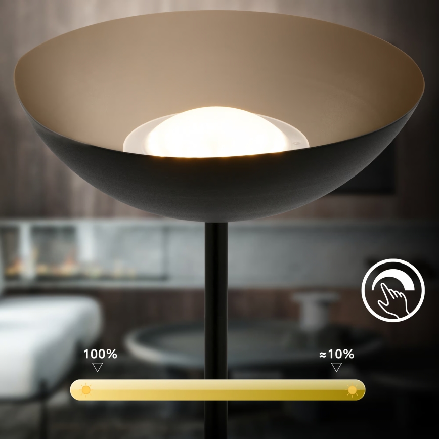 Briloner 1500015 - Ρυθμιζόμενο επιδαπέδιο φωτιστικό LED ESTATE LED/8W/5V 4000 mAh μαύρο