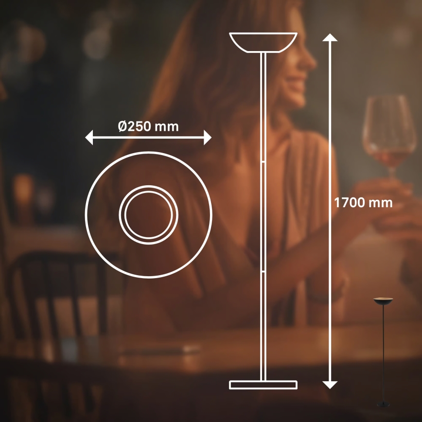 Briloner 1500015 - Ρυθμιζόμενο επιδαπέδιο φωτιστικό LED ESTATE LED/8W/5V 4000 mAh μαύρο