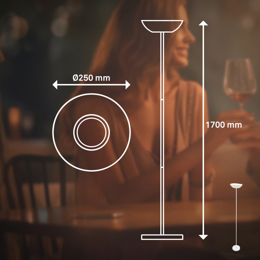 Briloner 1500016 - Ρυθμιζόμενη επιδαπέδια λάμπα LED ESTATE LED/8W/5V 4000 mAh λευκή