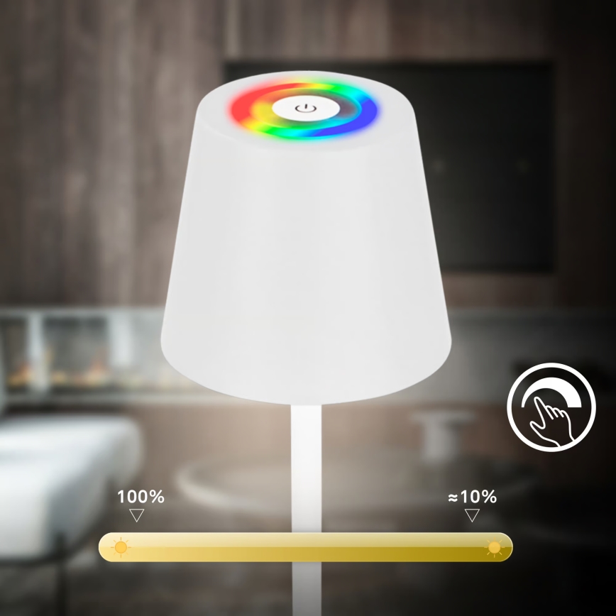 Briloner 1507016 - Ρυθμιζόμενο επιδαπέδιο φωτιστικό KIKI LED/4,3W/5V IP44 2600 mAh λευκό