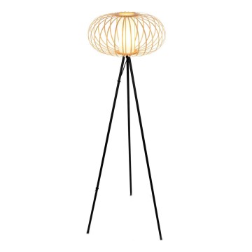 Briloner 1759011 - Επιδαπέδιο φωτιστικό 1xE27/10W/230V μπαμπού/μαύρο