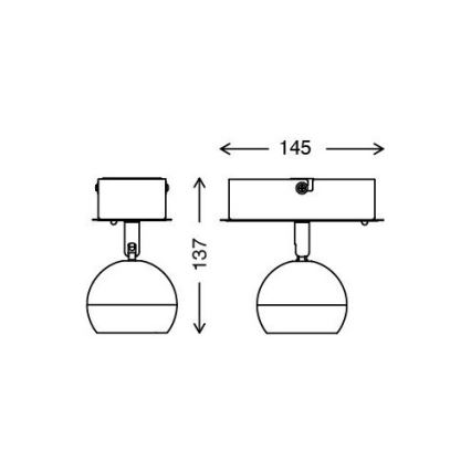 Briloner 2040-012 - LED RGB Φως σποτ με dimmer 1xLED/3,3W/230V + τηλεχειριστήριο