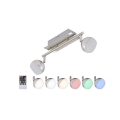 Briloner 2040-022 - Ρυθμιζόμενο LED RGB φωτιστικό σημείου 2xLED/3,3W/230V με τηλεχειριστήριο