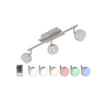 Briloner 2040-032 - Ρυθμιζόμενο LED RGB φωτιστικό σημείου 3xLED/3,3W/230V με τηλεχειριστήριο