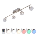 Briloner 2040-042 - Ρυθμιζόμενο LED RGB φωτιστικό σημείου BAFFLE 4xLED/3,3W/230V με τηλεχειριστήριο