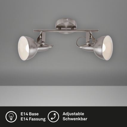 Briloner 2049-022 - Φωτιστικό σποτ SOFT 2xE14/40W/230V ματ χρώμιο