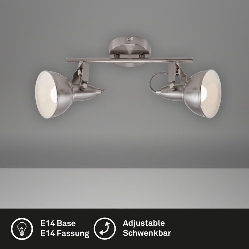 Briloner 2049-022 - Φωτιστικό σποτ SOFT 2xE14/40W/230V ματ χρώμιο