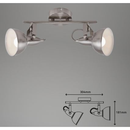 Briloner 2049-022 - Φωτιστικό σποτ SOFT 2xE14/40W/230V ματ χρώμιο