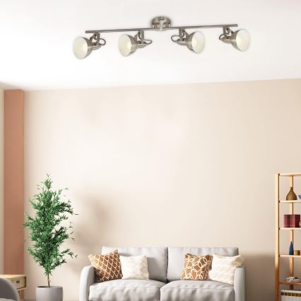 Briloner 2049-042 - Σποτ φωτιστικό 4xE14/40W/230V ασημί