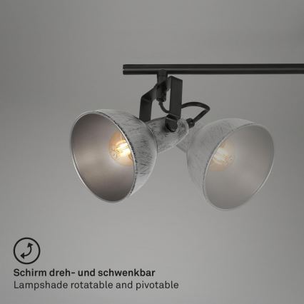 Briloner 2049-044 - Φωτιστικό σποτ RETRO 4xE14/40W/230V γκρι