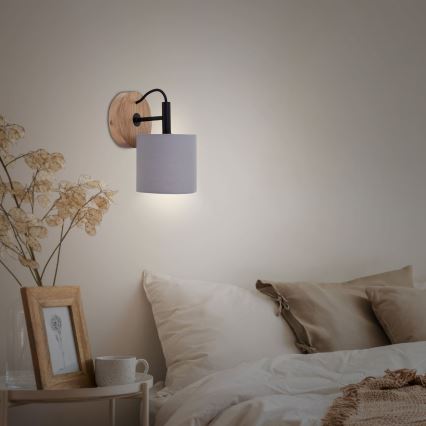 Briloner 2075-014 - Επιτοίχιο φωτιστικό RHON 1xE14/25W/230V ξύλο καουτσούκ