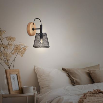 Briloner 2077-015 - Φωτιστικό τοίχου WOOD & STYLE 1xE14/25W/230V Καουτσουκόδεντρο