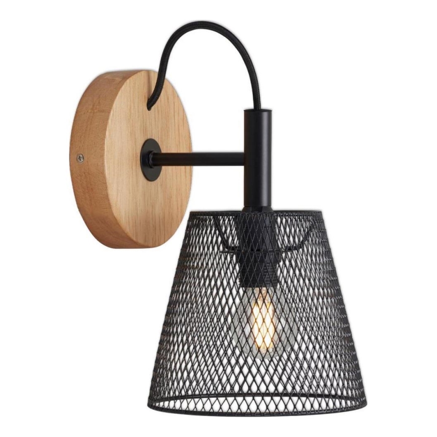 Briloner 2077-015 - Φωτιστικό τοίχου WOOD & STYLE 1xE14/25W/230V Καουτσουκόδεντρο