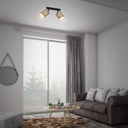 Briloner 2078-024 - Φωτιστικό σποτ SPOTLIGHT 2xE27/25W/230V γκρι/μαύρο