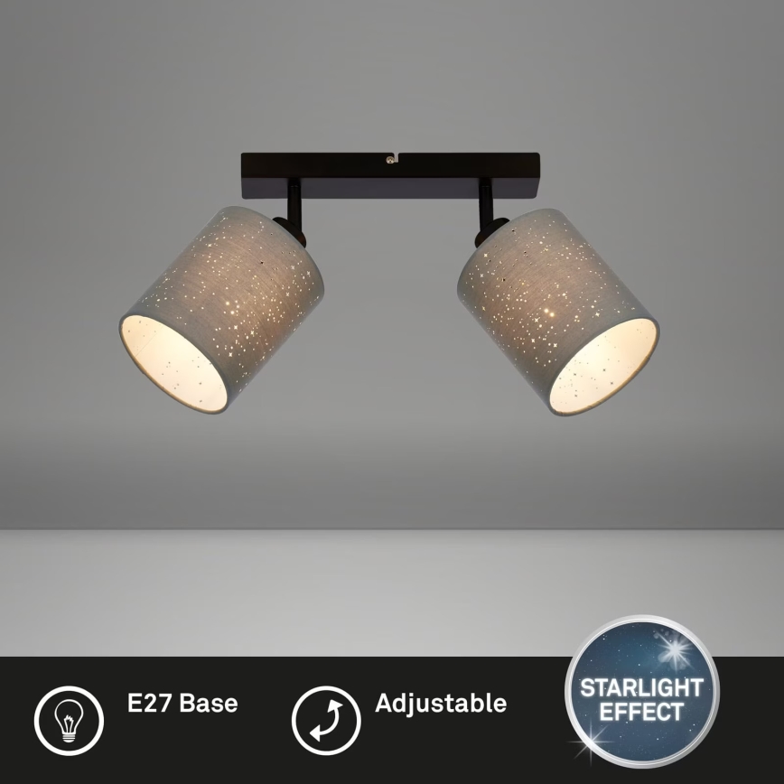 Briloner 2078-024 - Φωτιστικό σποτ SPOTLIGHT 2xE27/25W/230V γκρι/μαύρο