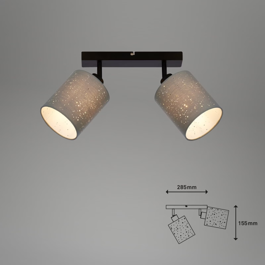 Briloner 2078-024 - Φωτιστικό σποτ SPOTLIGHT 2xE27/25W/230V γκρι/μαύρο