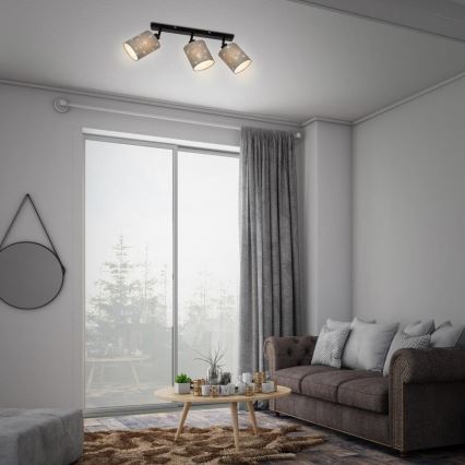 Briloner 2078-034 - Φωτιστικό σποτ SPOTLIGHT 3xE27/25W/230V γκρι/μαύρο
