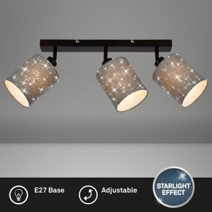 Briloner 2078-034 - Φωτιστικό σποτ SPOTLIGHT 3xE27/25W/230V γκρι/μαύρο