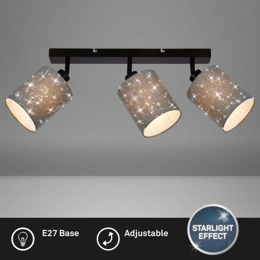 Briloner 2078-034 - Φωτιστικό σποτ SPOTLIGHT 3xE27/25W/230V γκρι/μαύρο