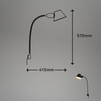 Briloner 2079-015 - Φωτιστικό τοίχου εύκαμπτο 1xE27/10W/230V μαύρο