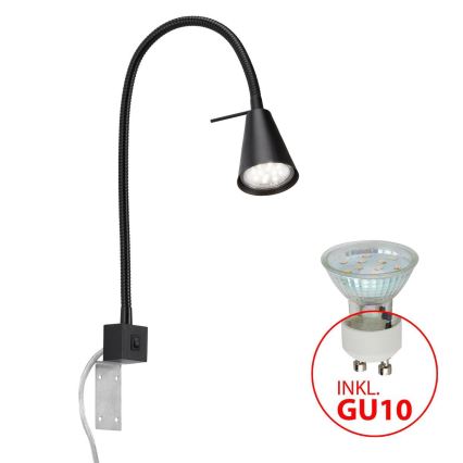 Briloner 2080-015 - LED ρυθμιζόμενο φωτιστικό τοίχου COMFORT LIGHT 1xGU10/5W/230V μαύρο