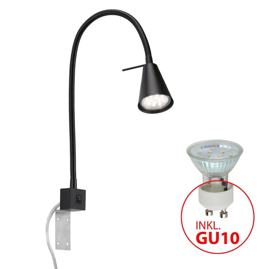 Briloner 2080-015 - LED ρυθμιζόμενο φωτιστικό τοίχου COMFORT LIGHT 1xGU10/5W/230V μαύρο