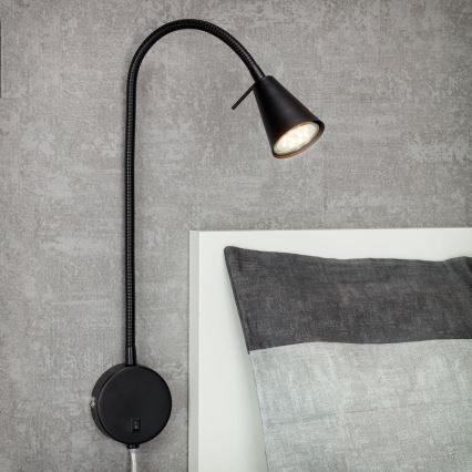 Briloner 2082-015 - Επιτοίχιο LED φωτιστικό COMFORT LIGHT με ευλύγιστο βραχίονα 1xGU10/5W/230V μαύρο