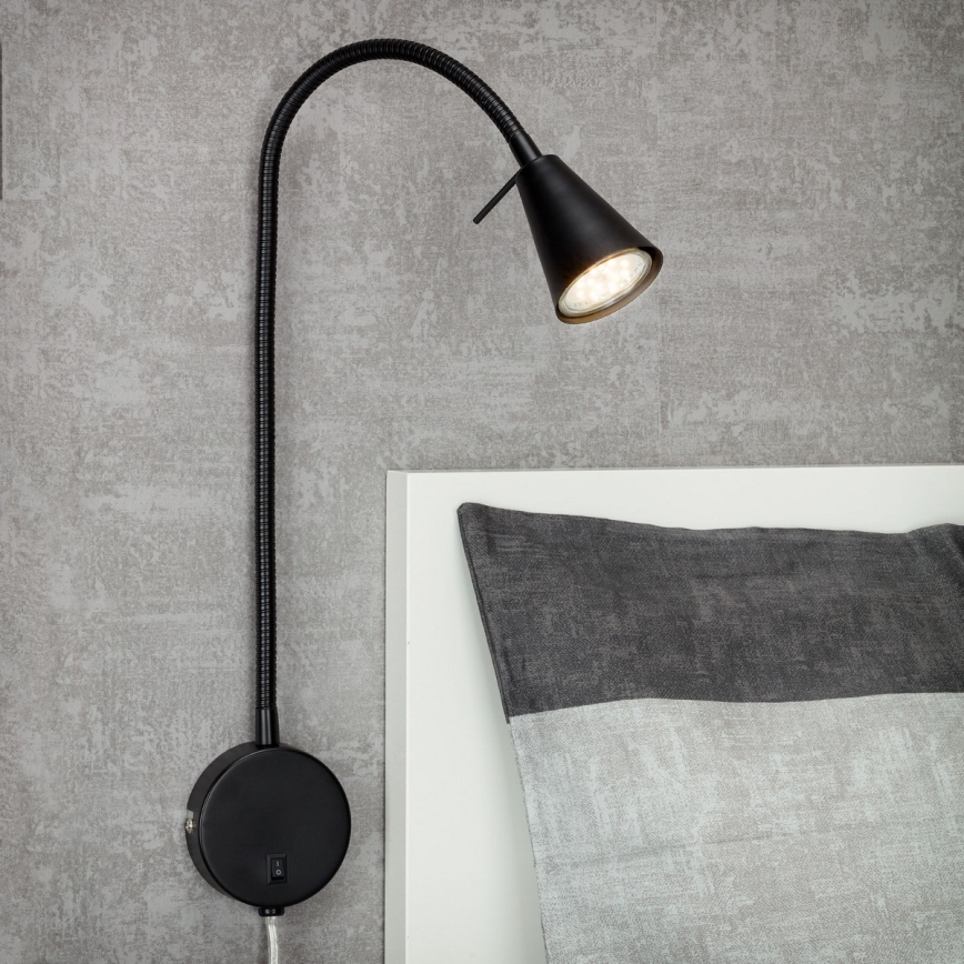 Briloner 2082-015 - Επιτοίχιο LED φωτιστικό COMFORT LIGHT με ευλύγιστο βραχίονα 1xGU10/5W/230V μαύρο