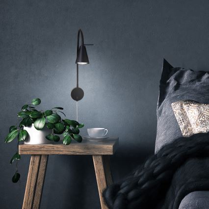 Briloner 2082-015 - Επιτοίχιο LED φωτιστικό COMFORT LIGHT με ευλύγιστο βραχίονα 1xGU10/5W/230V μαύρο