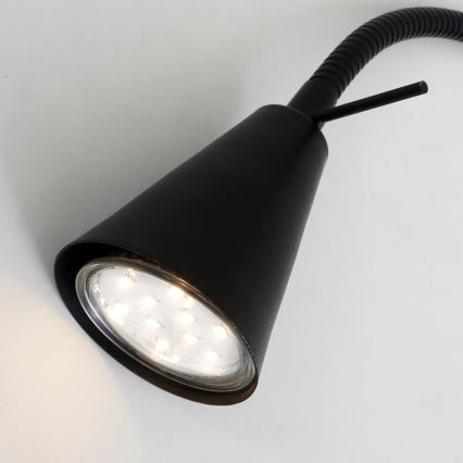 Briloner 2082-015 - Επιτοίχιο LED φωτιστικό COMFORT LIGHT με ευλύγιστο βραχίονα 1xGU10/5W/230V μαύρο