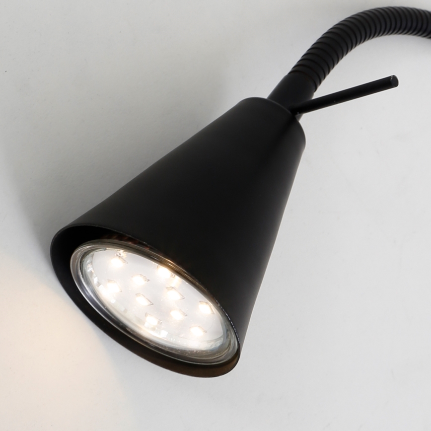 Briloner 2082-015 - Επιτοίχιο LED φωτιστικό COMFORT LIGHT με ευλύγιστο βραχίονα 1xGU10/5W/230V μαύρο