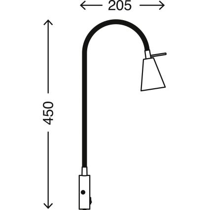 Briloner 2082-015 - Επιτοίχιο LED φωτιστικό COMFORT LIGHT με ευλύγιστο βραχίονα 1xGU10/5W/230V μαύρο