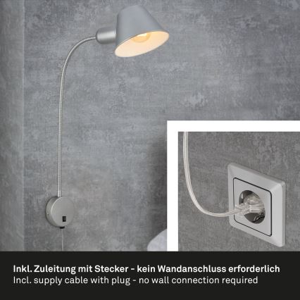 Briloner 2089-014 - Επιτοίχιο φωτιστικό 1xE27/10W/230V ματ χρώμιο