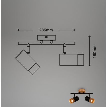 Briloner 2144025 - Φωτιστικό σποτ SPOT 2xGU10/9W/230V