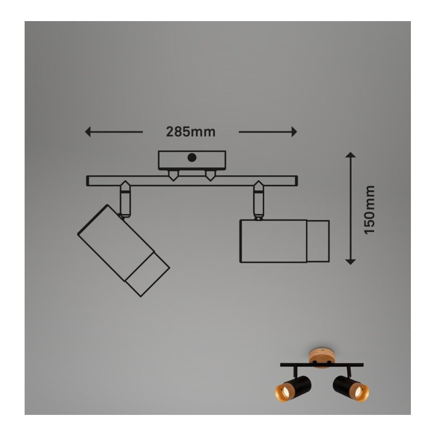 Briloner 2144025 - Φωτιστικό σποτ SPOT 2xGU10/9W/230V