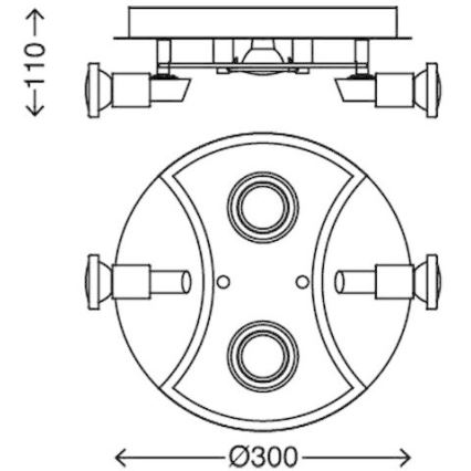 Briloner 2159-048LM - φωτιστικό σποτ LED SPLASH 4xGU10/3W/230V