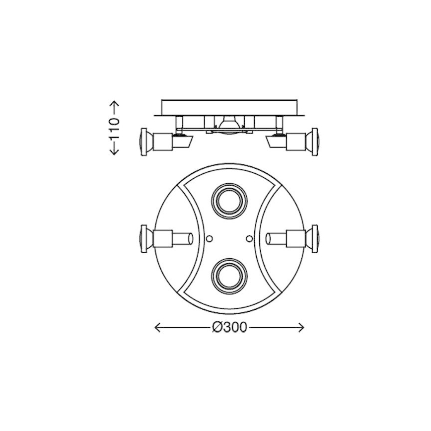 Briloner 2159-048LM - φωτιστικό σποτ LED SPLASH 4xGU10/3W/230V