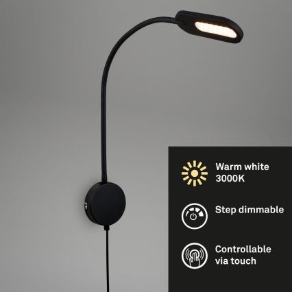 Briloner 2177015 - LED Dimmable εύκαμπτο φωτιστικό τοίχου LED/6W/230V μαύρο