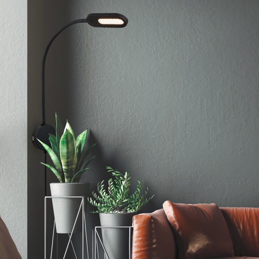 Briloner 2177015 - LED Dimmable εύκαμπτο φωτιστικό τοίχου LED/6W/230V μαύρο
