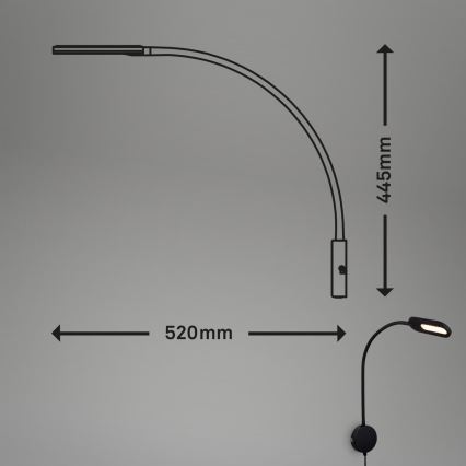 Briloner 2177015 - LED Dimmable εύκαμπτο φωτιστικό τοίχου LED/6W/230V μαύρο