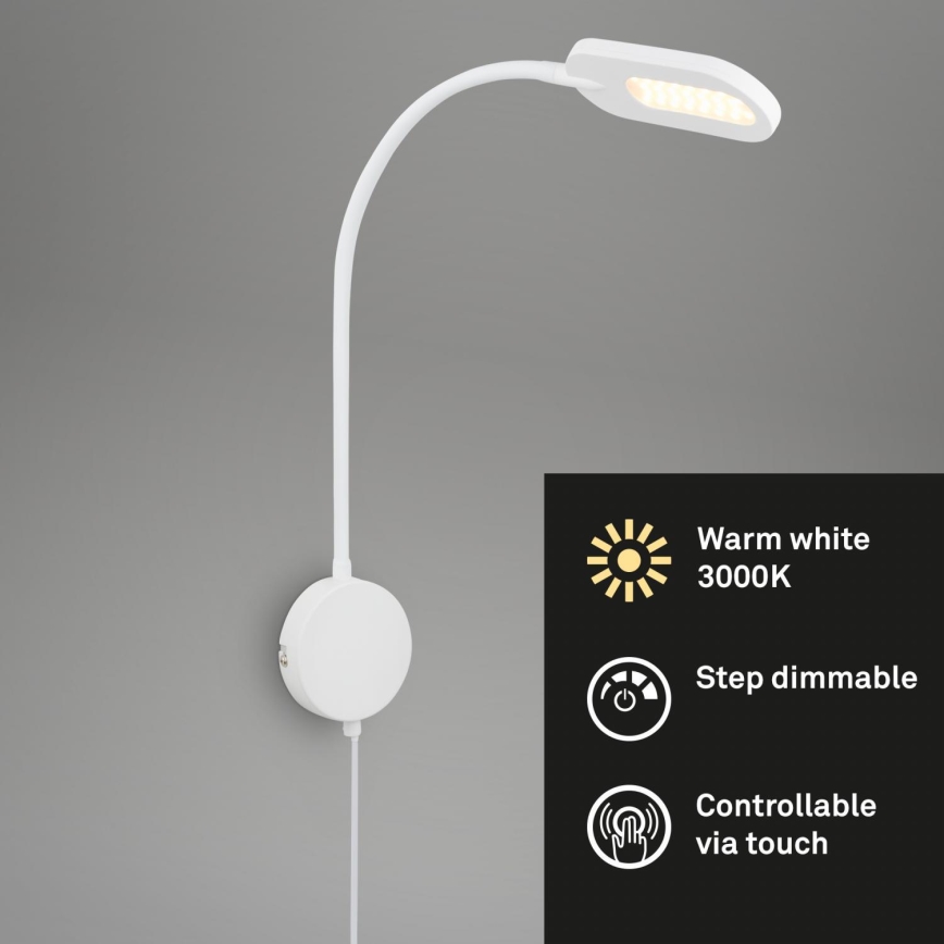 Briloner 2177016 - LED Dimmable φωτιστικό τοίχου εύκαμπτο LED/6W/230V λευκό