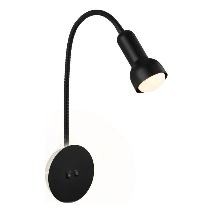 Briloner 2178015 - Φωτιστικό τοίχου LED εύκαμπτο 1xE14/10W/230V + LED/3W μαύρο