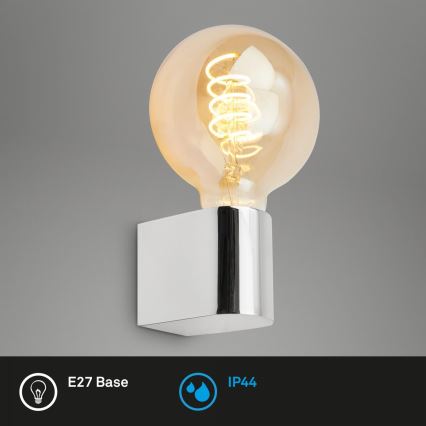 Briloner 2182-018 - Επιτοίχιο φωτιστικό μπάνιου DONGA 1xE27/10W/230V IP44 γυαλιστερό χρώμιο