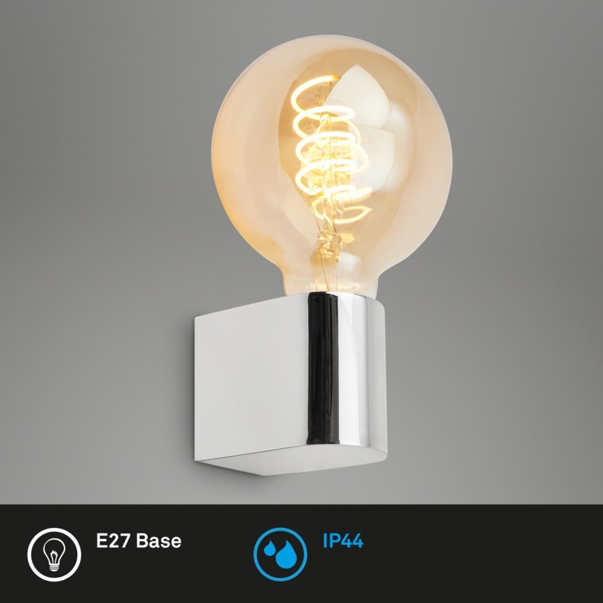 Briloner 2182-018 - Επιτοίχιο φωτιστικό μπάνιου DONGA 1xE27/10W/230V IP44 γυαλιστερό χρώμιο