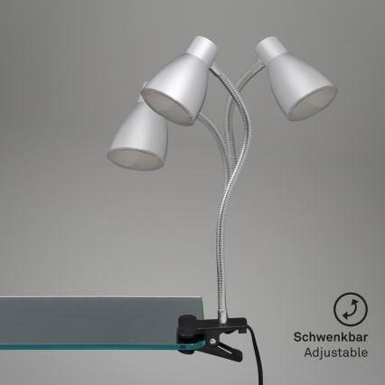 Briloner 2615-014P - Λάμπα LED με κλιπ GRIP LED/2,5W/230V ασήμι