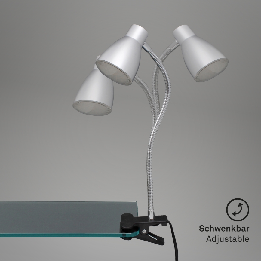 Briloner 2615-014P - Λάμπα LED με κλιπ GRIP LED/2,5W/230V ασήμι