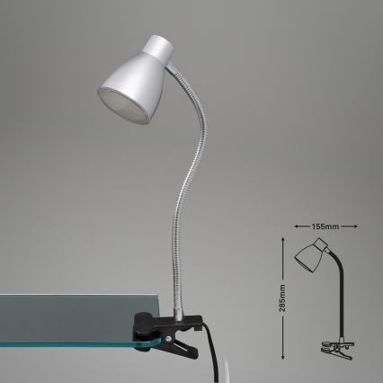 Briloner 2615-014P - Λάμπα LED με κλιπ GRIP LED/2,5W/230V ασήμι
