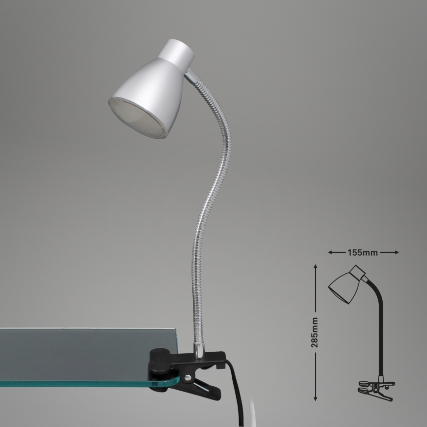 Briloner 2615-014P - Λάμπα LED με κλιπ GRIP LED/2,5W/230V ασήμι